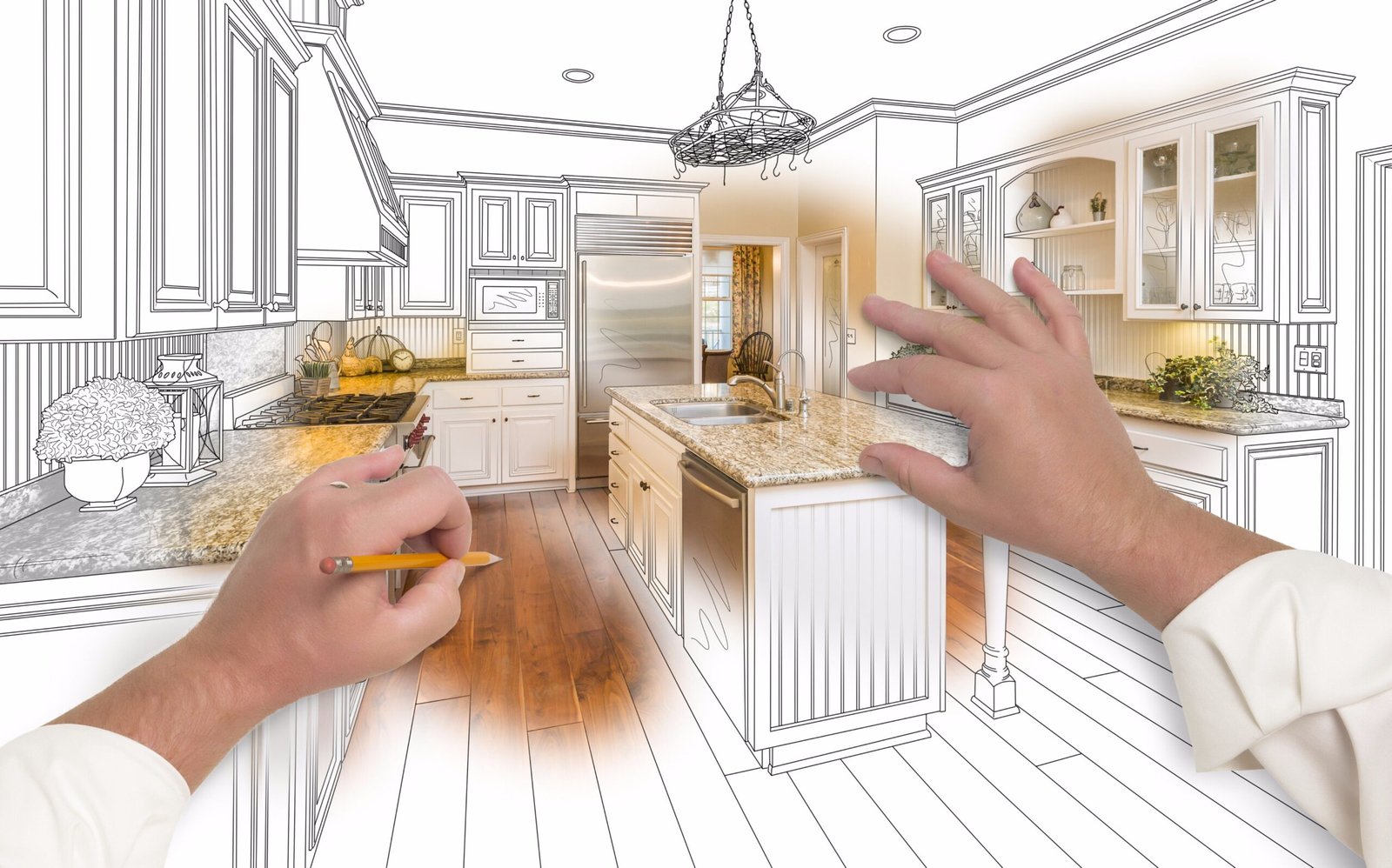 Kitchen design rendering
